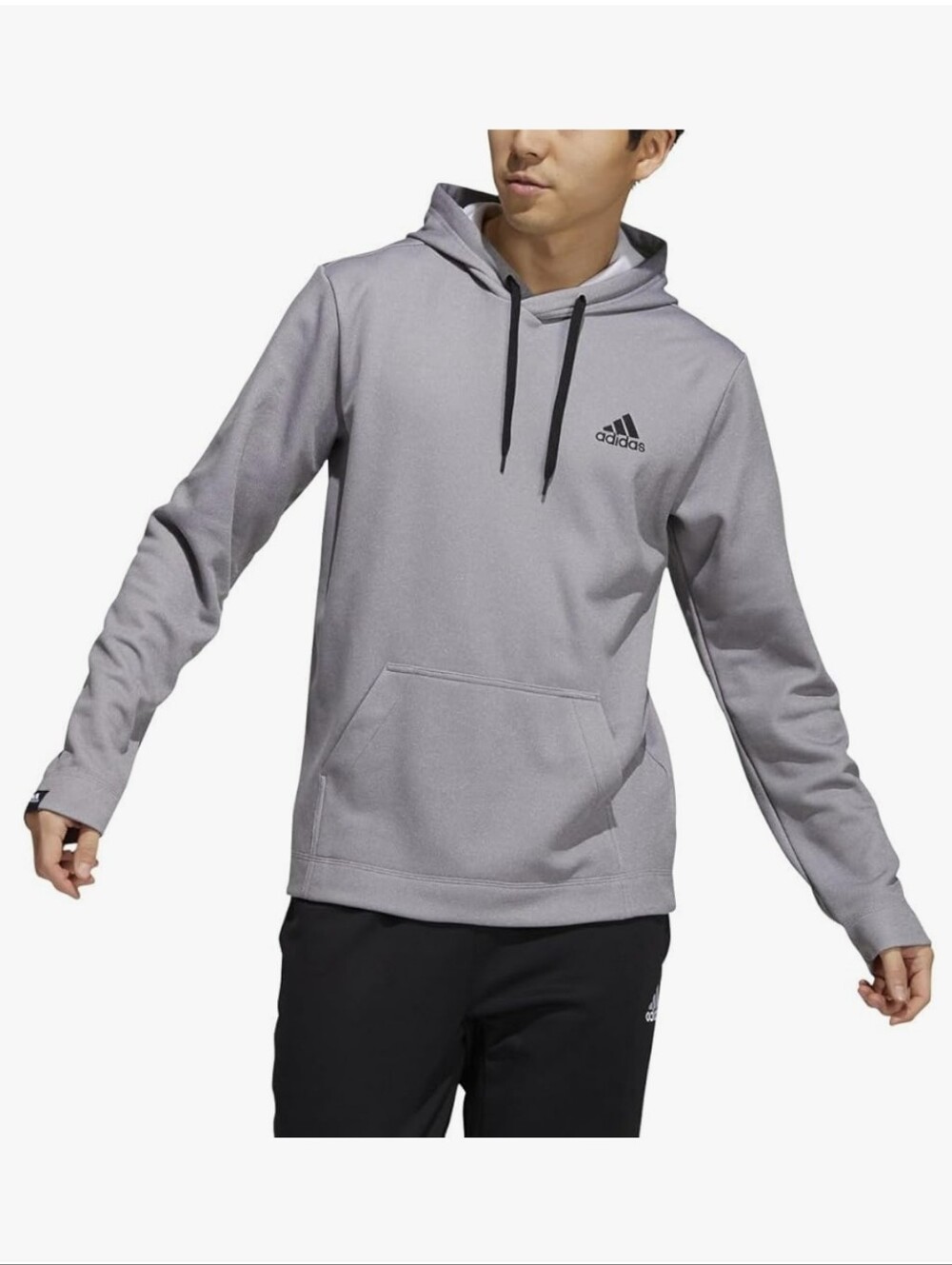 adidas Men’s Light Gray Pullover Hoodie Sweatshirt Size M Medium‎